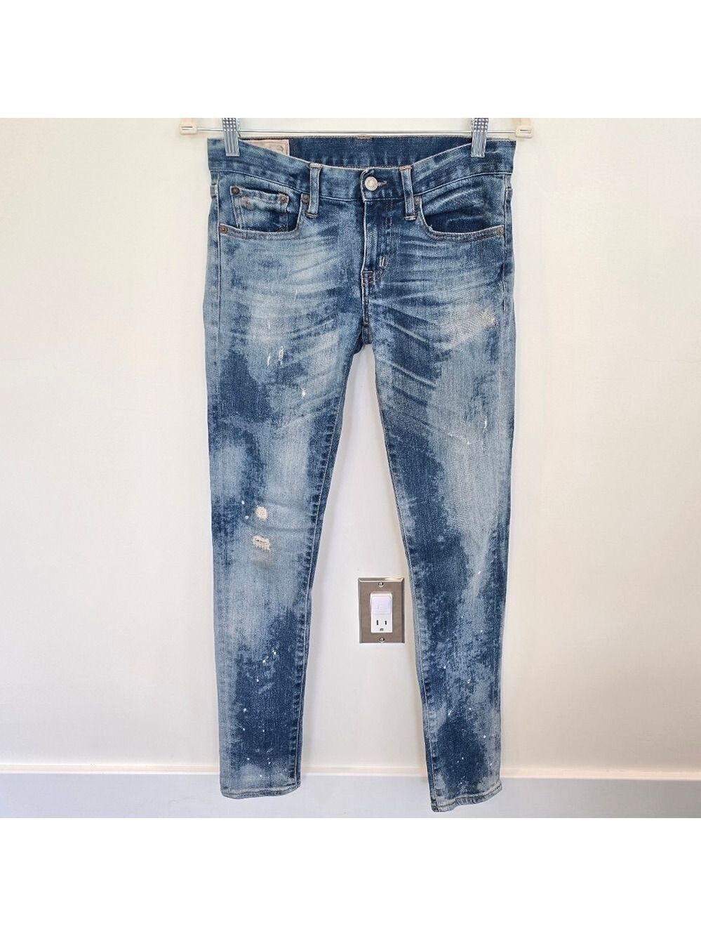 Polo by Ralph Lauren Tompkins Skinny Blue Distressed Jeans for Women size 26 - Picture 2 of 14